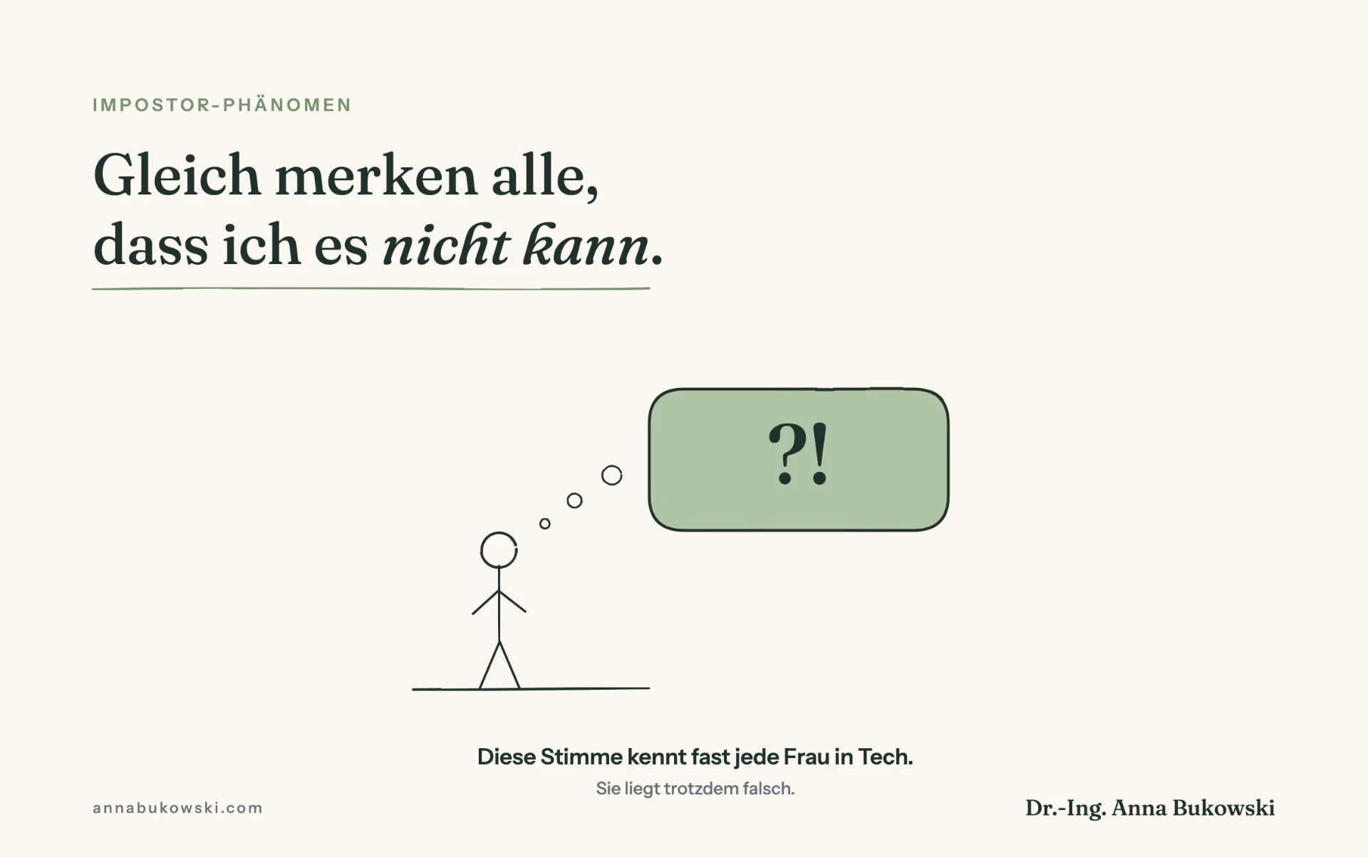 Skizze: Gleich merken alle, dass ich es nicht kann. Diese Stimme kennt fast jede Frau in Tech.